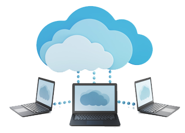Laptops connected to the cloud
